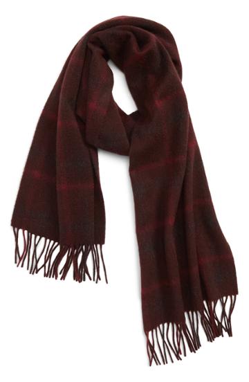 Men's Andrew Stewart Windowpane Cashmere Scarf, Size - Red