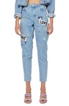 Women's Topshop Love Me Bleach Mom Jeans W X 30l (fits Like 28-29w) - Blue