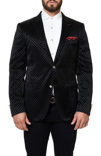 Men's Maceoo Elegance Jacquard Sport Coat (m) - Black