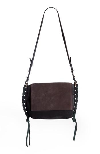 Isabel Marant Asli Colorblock Suede Shoulder Bag - Black