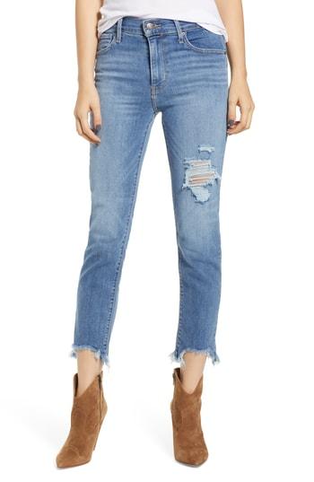 Women's Levi's 724(tm) Ripped High Waist Raw Edge Crop Jeans