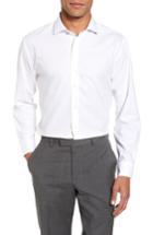 Men's Nordstrom Men's Shop Tech-smart Trim Fit Stretch Solid Dress Shirt 32/33 - White
