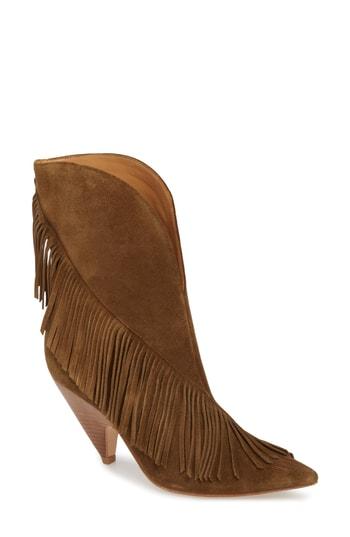 Women's Sigerson Morrison Gilana Fringe Bootie .5 Eu - Brown