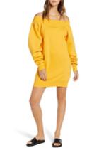 Women's Ivy Park Blouson Bardot Sweatshirt Dress, Size - Orange