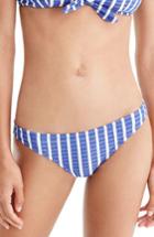 Women's J.crew Stripe Lowrider Bikini Bottoms, Size - Blue