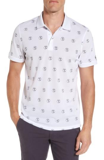 Men's Ag Hole In One Print Polo, Size - White