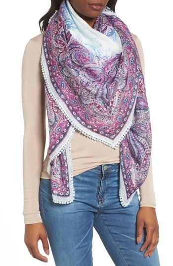 Women's Caslon Print Scarf, Size - Blue