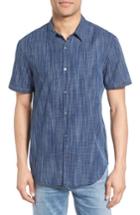 Men's John Varvatos Star Usa Cotton Sport Shirt, Size - Blue