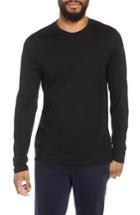 Men's Boss Tenison Long Sleeve Crewneck T-shirt - Black