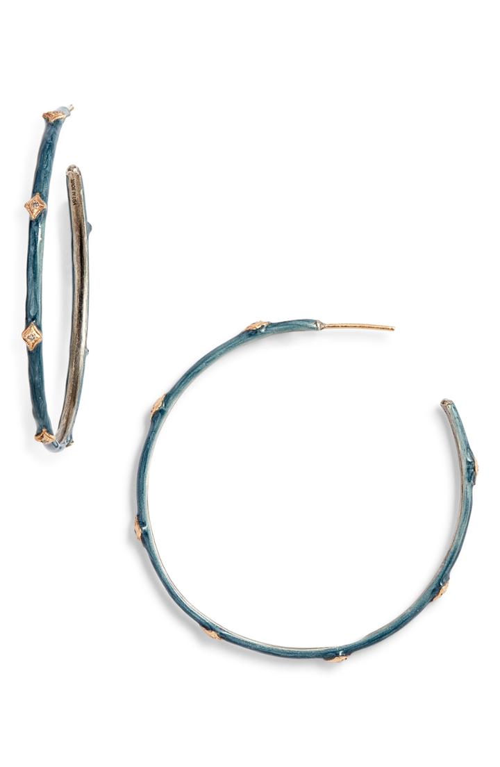 Women's Armenta New World Enamel And Diamond Hoop Earrings