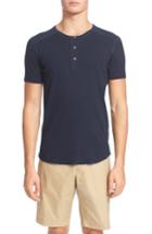 Men's Wings + Horns 'base' Short Sleeve Henley, Size - Blue