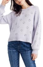 Women's Madewell Floral Pointelle Pullover Sweater, Size - Purple
