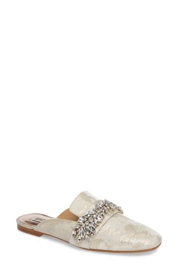 Women's Badgley Mischka Kana Embellished Loafer Mule .5 M - Beige