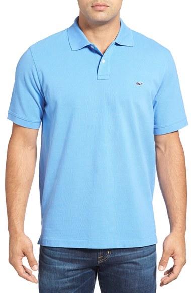 Men's Vineyard Vines 'classic' Pique Knit Polo, Size - Blue