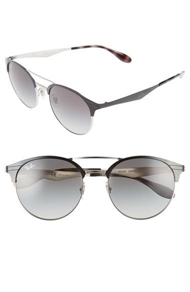 Women's Ray-ban 54mm Round Sunglasses - Shiny Black