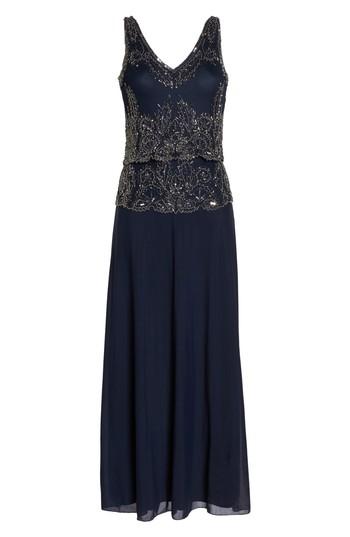 Women's Pisarro Nights Beaded Tiered Popover Gown - Blue