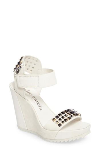 Women's Pedro Garcia Vianela Studded Wedge Sandal Us / 35eu - White
