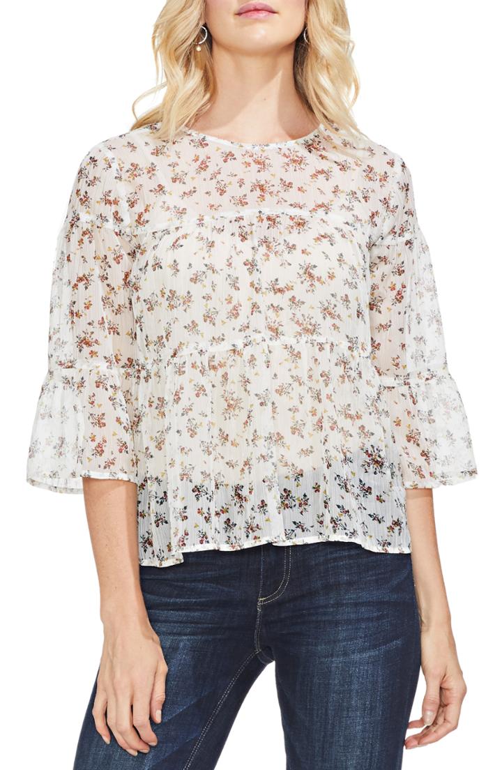 Women's Vince Camuto Ditsy Manor Tiered Ruffle Blouse