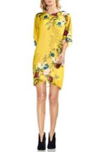 Women's Vince Camuto Autumn Botanical Dolman Sleeve Shift Dress - Yellow