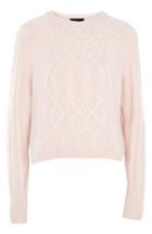 Women's Topshop Cable Knit Sweater - Pink