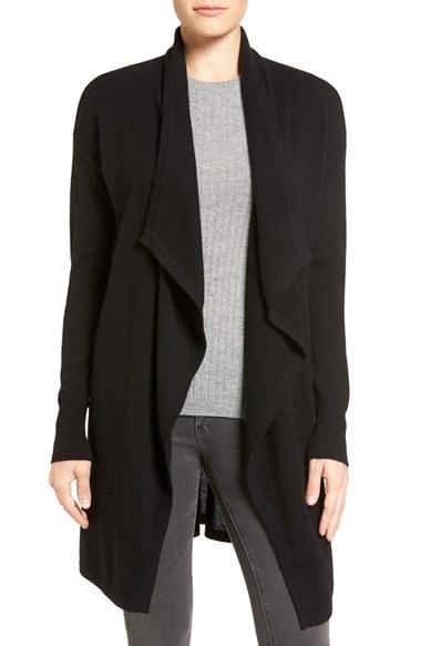 Women's Halogen Cashmere Long Drape Front Cardigan