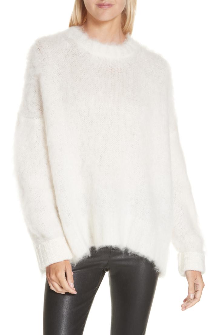 Women's Helmut Lang Mohair Blend Sweater - White