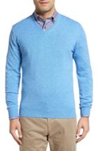 Men's David Donahue Cashmere V-neck Sweater - Brown