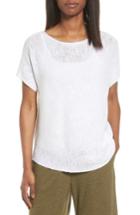 Women's Eileen Fisher Organic Linen & Cotton Knit Top, Size - White