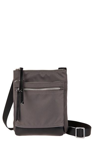 Lodis Zora Rfid Nylon & Leather Crossbody Bag - Grey