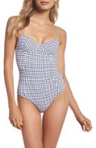 Women's Onia Check One-piece Swimsuit - Blue