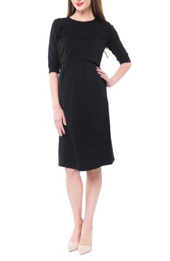 Women's Nom Maternity Valentina Ponte Knit Maternity/nursing Dress - Black