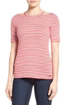 Women's Michael Michael Kors Stripe Detached Neck Tee - Red