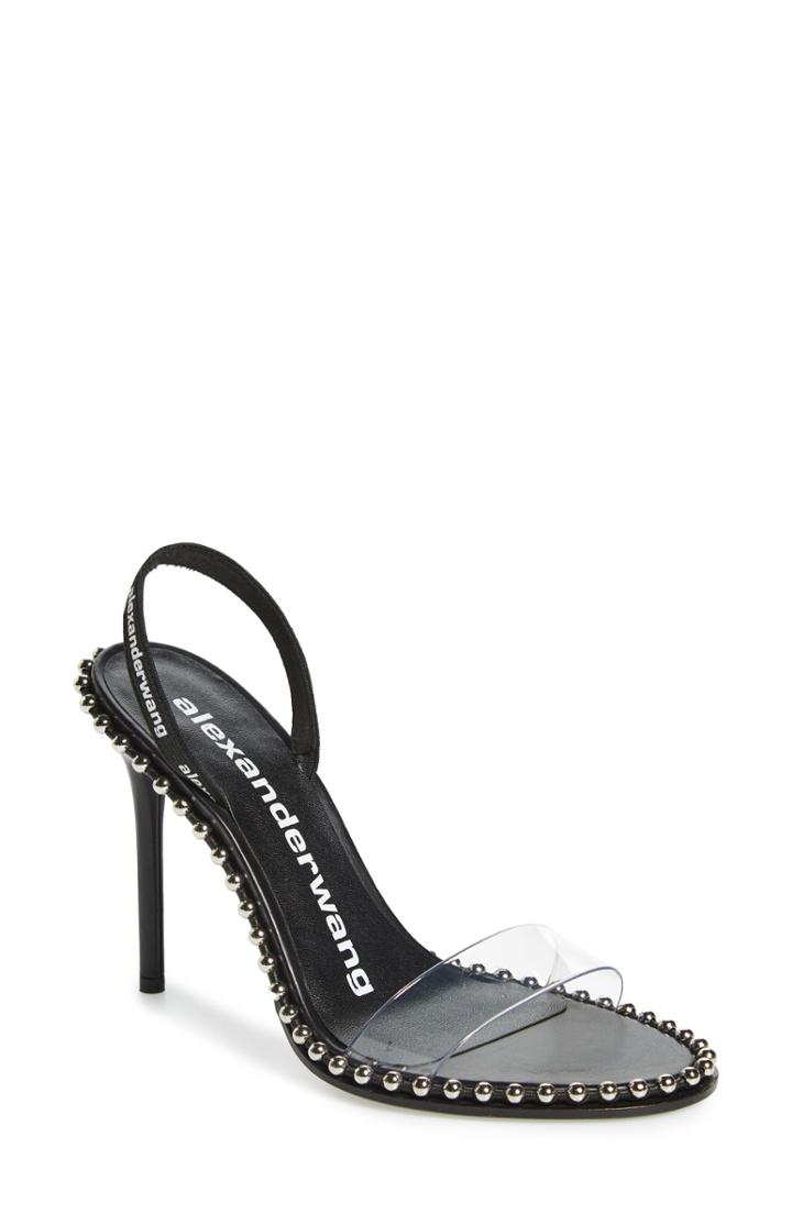 Women's Alexander Wang Nova Stud Clear Sandal Us / 40eu - Black