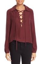Women's Frame Lace-up Silk Blouse