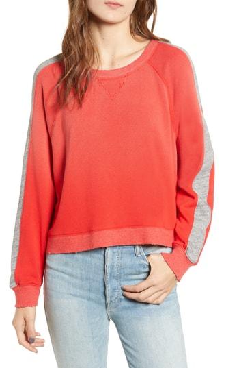 Women's Splendid Varsity Stripe Sweatshirt - Red