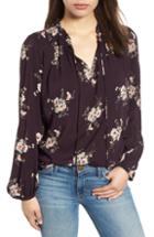 Women's Cece Lace Sleeve Stretch Crepe Blouse
