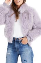 Women's Madewell Genuine Shearling Mongolian Coat - Purple