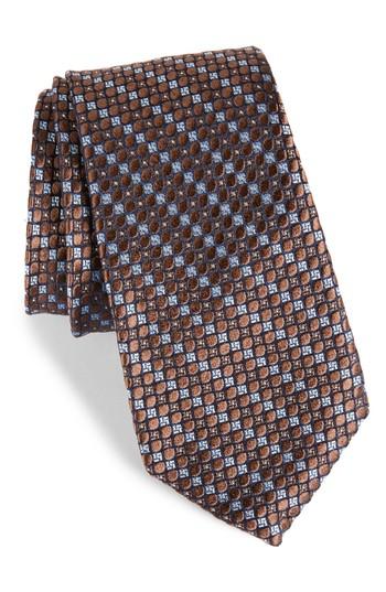Men's Nordstrom Men's Shop Carter Dot Silk Tie, Size - Brown