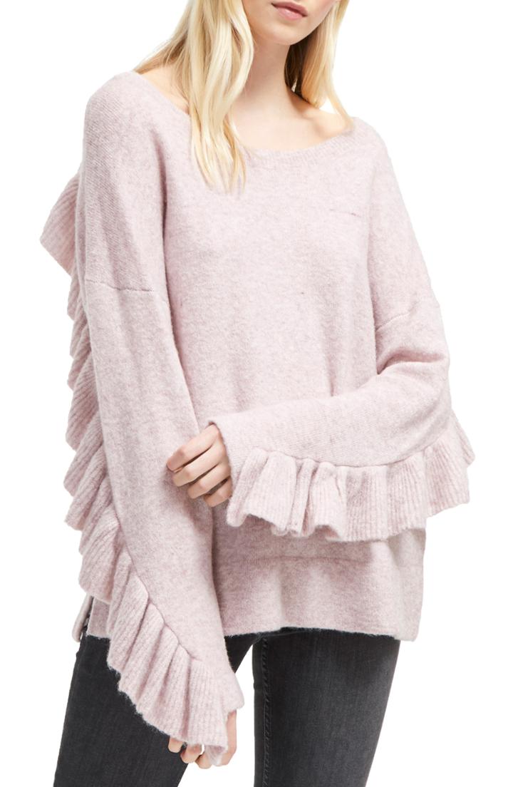 Women's French Connection Emilde Ruffle Detail Sweater - Pink
