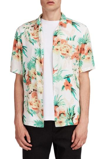 Men's Allsaints Calypso Fit Sport Shirt, Size Small - White
