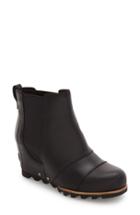Women's Sorel 'lea' Waterproof Wedge Bootie .5 M - Black