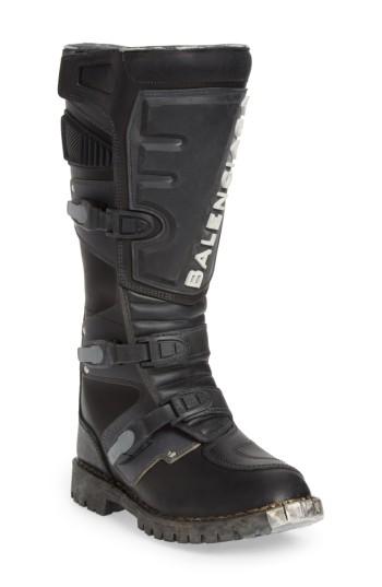 Men's Balenciaga Moto Strapped Boot Us / 44eu - Black