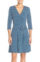 Women's Leota Print Jersey Faux Wrap Dress - Blue