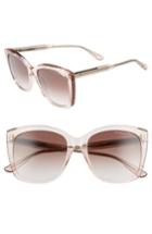 Women's Bottega Veneta 55mm Cat Eye Sunglasses - Pink