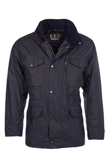 Men's Barbour 'sapper' Regular Fit Waterproof Waxed Cotton Jacket, Size - Black