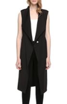 Women's Soia & Kyo Longline Draped Vest, Size - Black