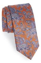 Men's Canali Paisley Silk Tie, Size - Orange