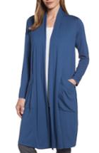 Women's Eileen Fisher Long Jersey Cardigan, Size - Blue