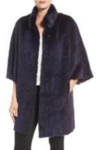 Women's Linda Richards Genuine Mink Fur Jacket - Blue