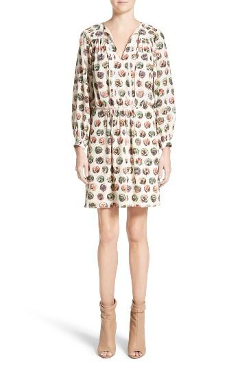 Women's Burberry Verity Print Mulberry Silk Shirtdress